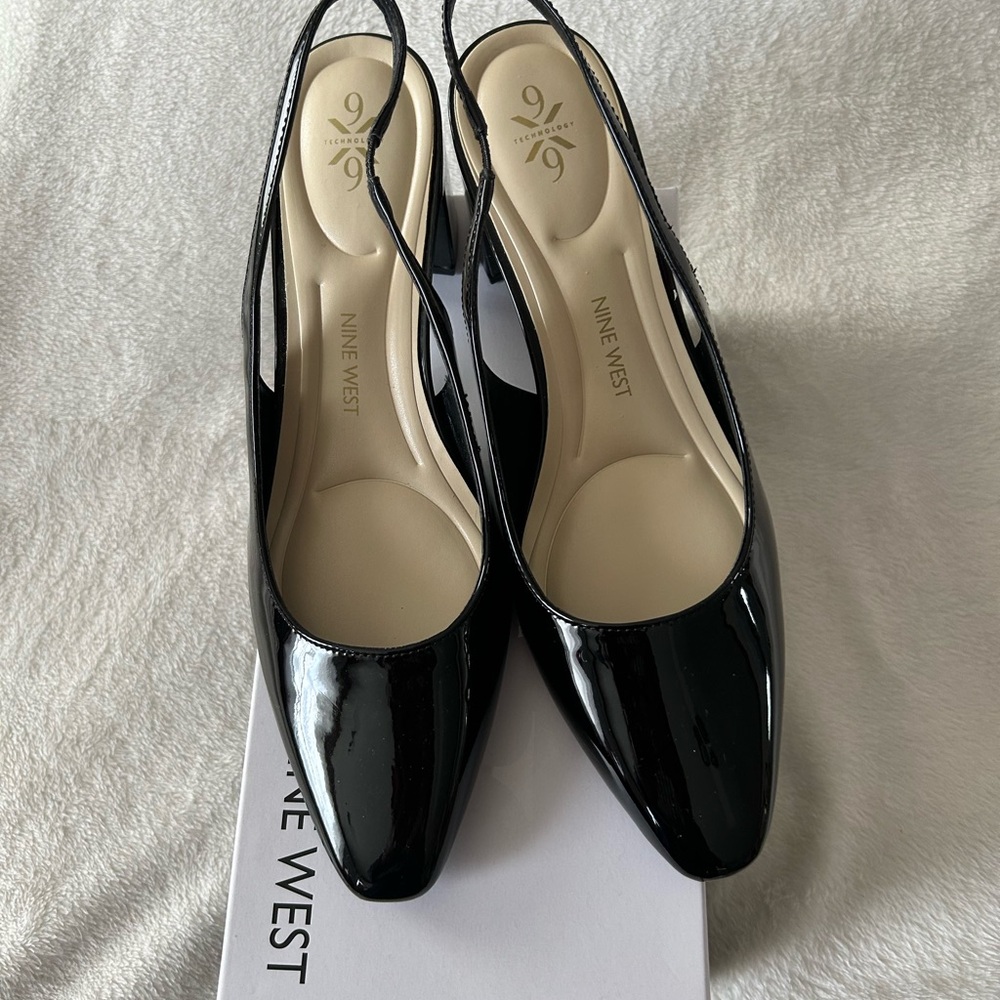 Nine West Black Heels Classic Patent Elegance